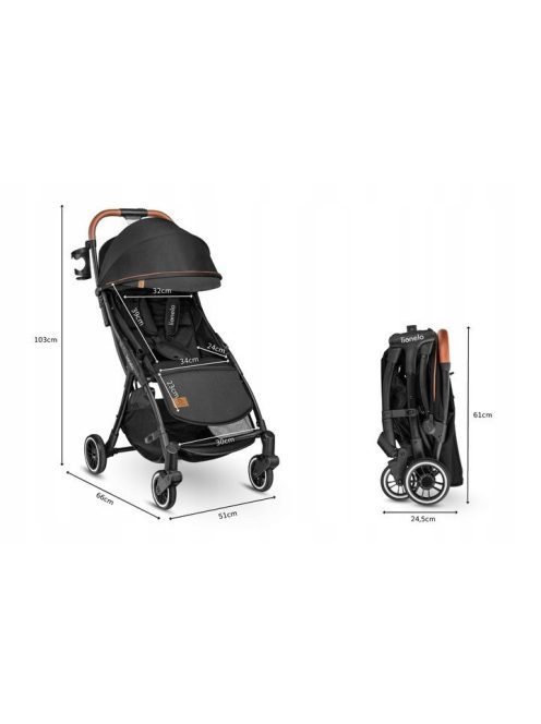 Lionelo Julie One sport babakocsi - Black