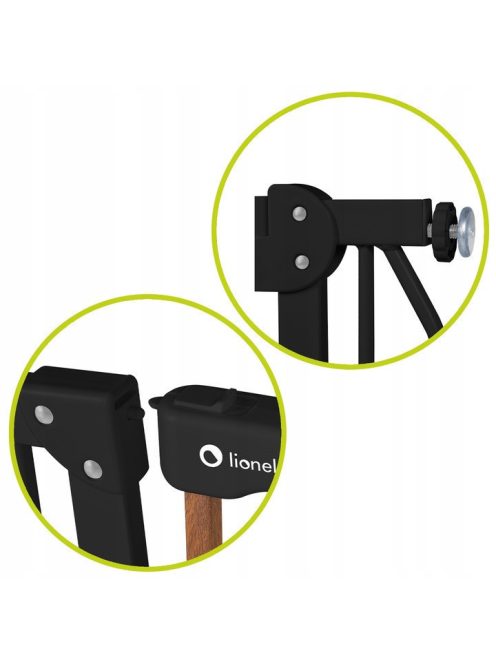 Lionelo Truus Slim biztonsági ajtórács - Carbon Natural (75-105 cm) 2 db toldóval!