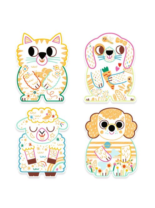 Djeco: Design by Meglepetés színező - Háziállatok - Domestic animals