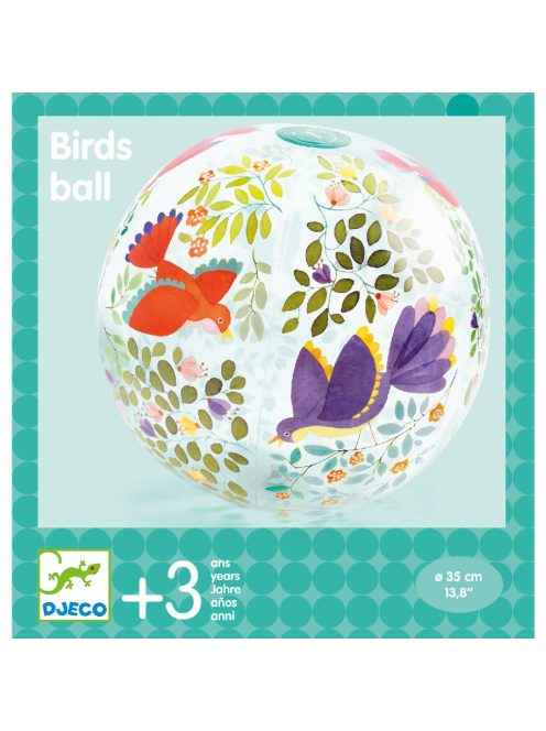 Djeco Felfújható labda, ∅ 35 cm - Madárkák - Birds ball