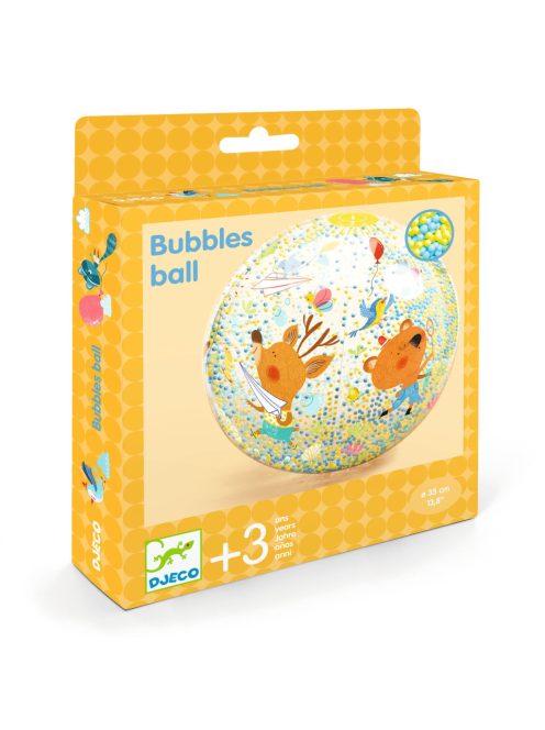 Djeco Felfújható labda, Ø 35 cm - Csörgő zörgő labda - Bubbles ball