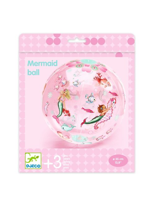 Djeco Felfújható labda, 35 cm - Sellős labda - Mermaid Ball