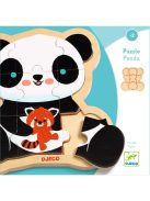 Djeco Fa puzzle, 9 darabos - Panda