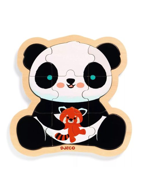 Djeco Fa puzzle, 9 darabos - Panda