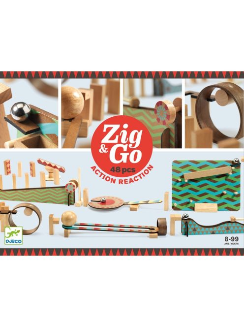 Djeco Építőjáték, Sokasodó, 48 db - Zig & Go 