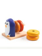 Djeco Formaillesztő - Pingvin 4 kerékkel - Penguin Basic