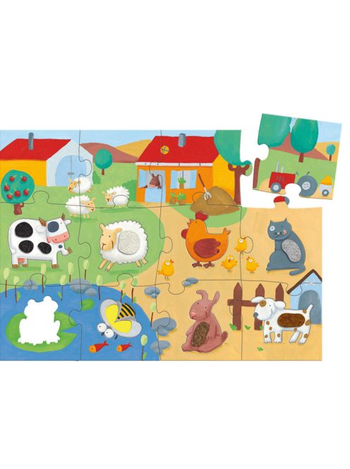 Djeco Óriás puzzle - Tanya - Tactile farm puzzle