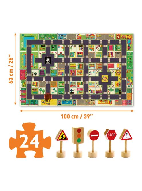 Djeco Óriás puzzle, A város, 24 db