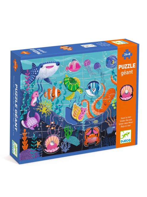 Djeco Óriás puzzle - Tengerlakók, 24+8 db-os - Taktilo sea