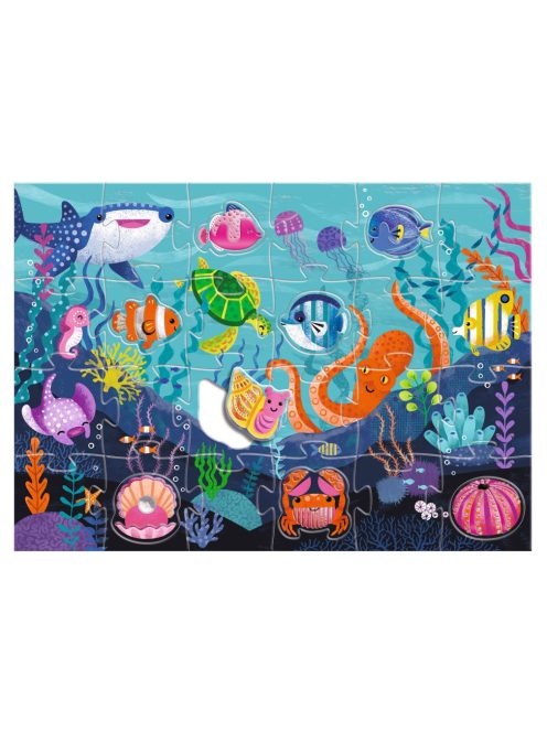 Djeco Óriás puzzle - Tengerlakók, 24+8 db-os - Taktilo sea