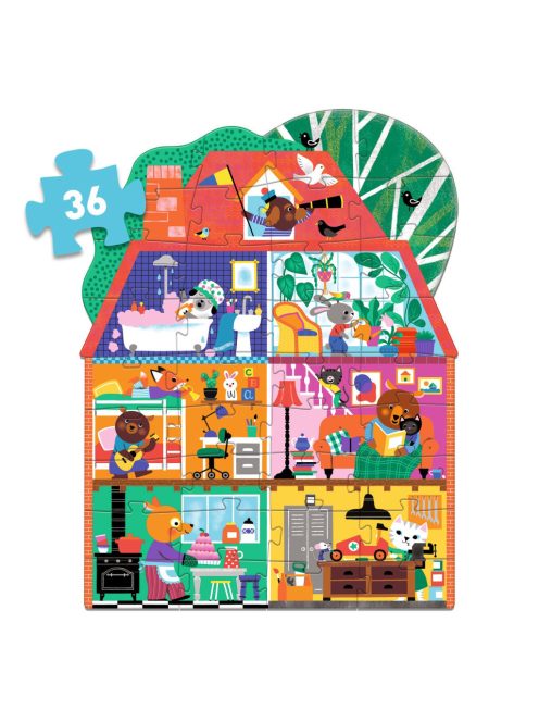 Djeco Óriás puzzle - A Kisbarátok Háza, 36 db-os - The Little Buddies' House