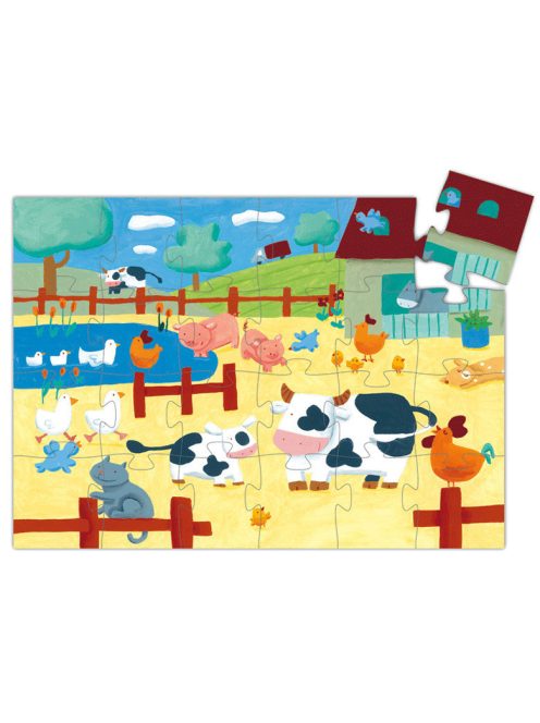 Djeco Formadobozos puzzle - Bocik és tehenek - The cows on the farm