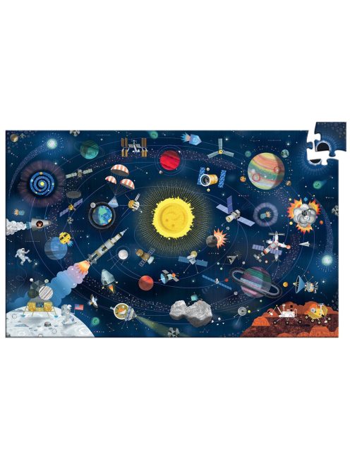 Djeco Megfigyeltető puzzle - A világűr, 200 db-os - The space + booklet