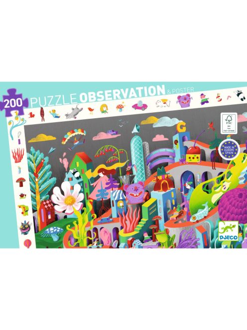 Djeco Megfigyeltető puzzle - Őrült város, 200 db-os - Crazy Town