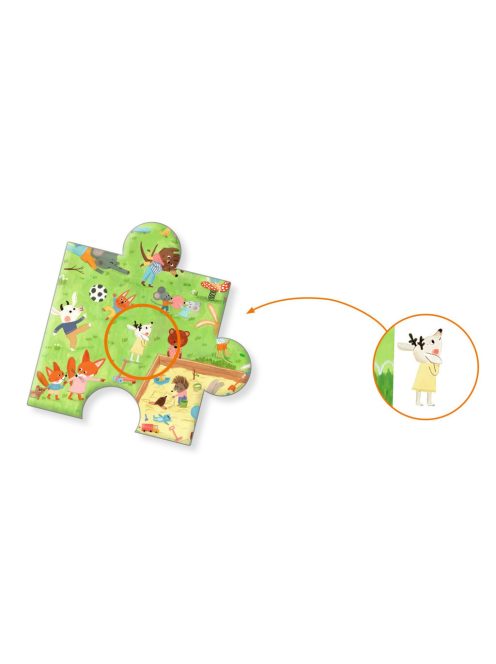 Djeco Megfigyeltető puzzle - Kisbarátok a kertben, 35 db-os - Little friends' garden