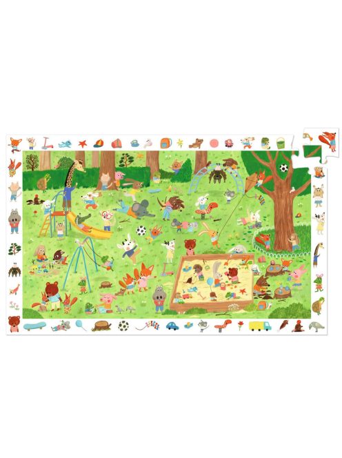 Djeco Megfigyeltető puzzle - Kisbarátok a kertben, 35 db-os - Little friends' garden