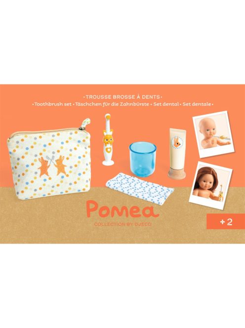 Djeco: Pomea Játékbaba kiegészítő, tisztálkodás - Fogmosás - Toothbrush set