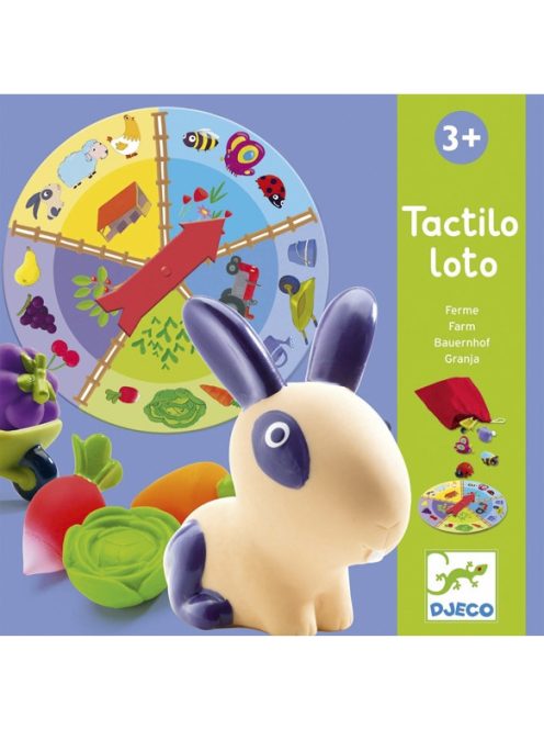 Djeco Társasjáték - Tapintható képeslottó - Tactilo loto, farm