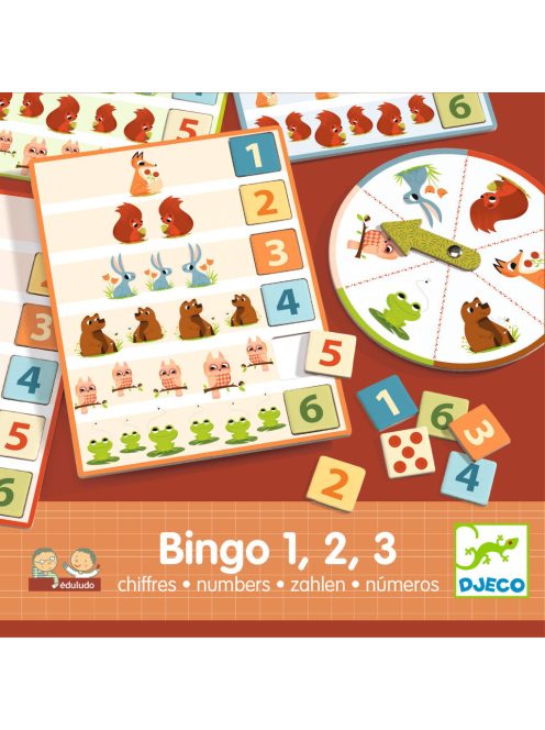 Djeco Fejlesztő játék - Bingó a számokkal - Eduludo Bingo 1, 2, 3 numbers