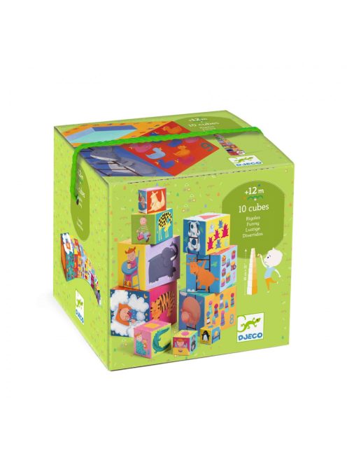 Djeco Toronyépítő kocka - Mulatságos építő - 10 funny blocks