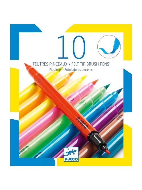 Djeco Ecsetfilc készlet - 10 ragyogó szín
