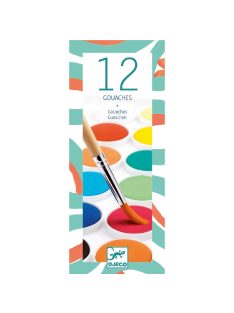 Djeco Gouache festék - 12 klasszikus szín