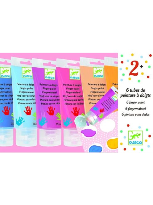 Djeco Ujjfesték, 6 szín tubusban - Sweet