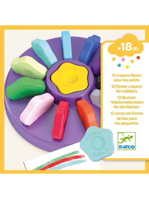 Djeco: Design by 12 flower crayons for toddlers
