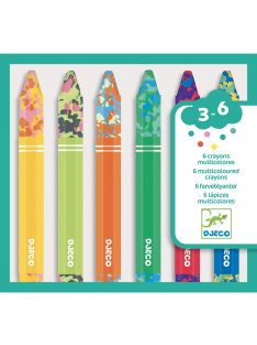  Djeco Művészeti műhely - 6 többszínű viaszkréta - 6 multicoloured crayons