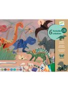 Djeco Kreatív műhely, 6 technika 1 dobozban - Dinoszauruszok világa 