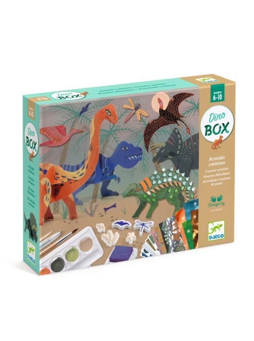 Djeco Kreatív műhely, 6 technika 1 dobozban - Dinoszauruszok világa 