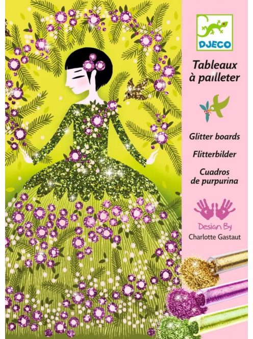 Djeco Csillámkép készítő - Csillogó ruhák - Glitter dresses