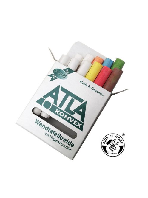 Kids at Work Táblakréta - 12 db-os, fehér és színes