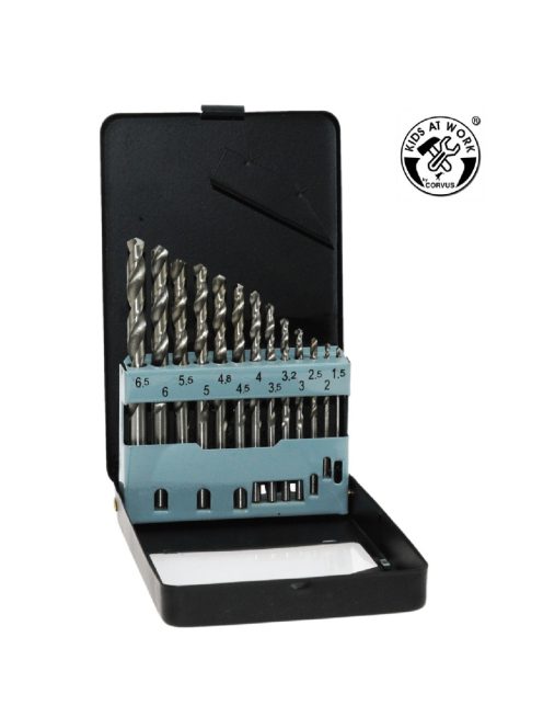 Kids at Work Fémfúró készlet fém dobozban
