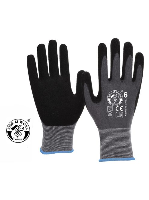 Kids at Work Munkakesztyű, kötött-mártott, méret 6