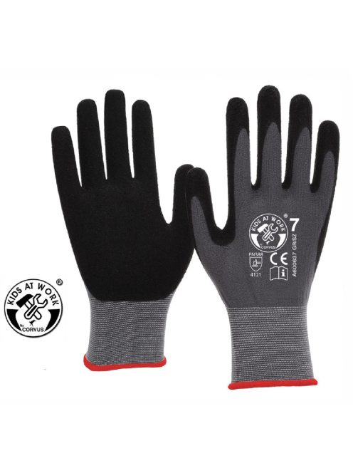 Kids at Work Munkakesztyű, kötött-mártott, méret 7