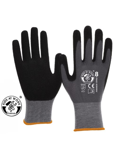 Kids at Work Munkakesztyű, kötött-mártott, méret 8