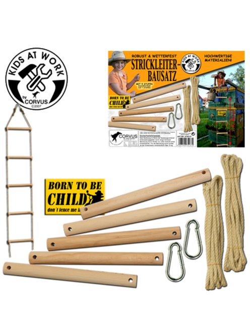 Kids at Work Kötéllétra készítő készlet 5 rúddal