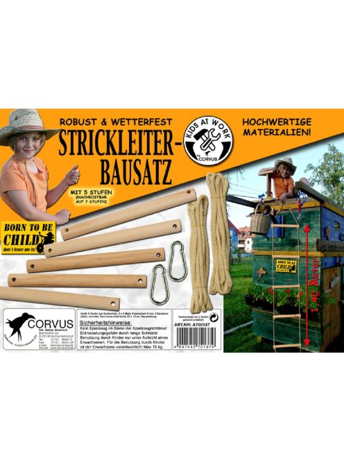 Kids at Work Kötéllétra készítő készlet 5 rúddal