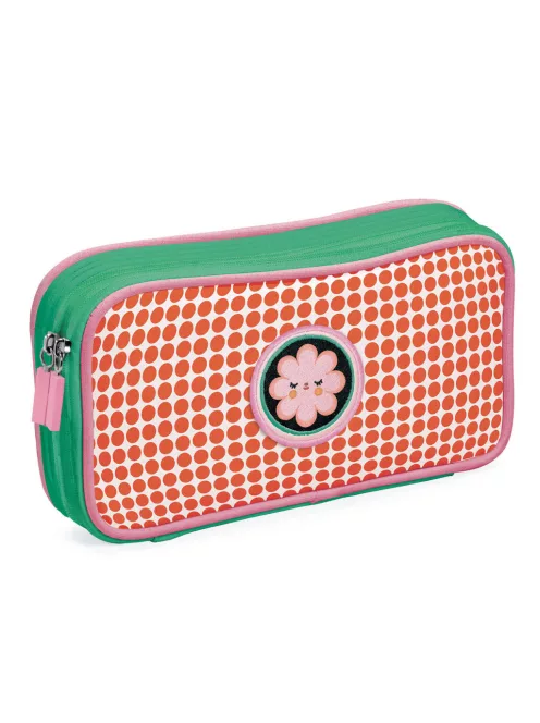 Djeco Tolltartó két rekesszel sok zsebbel Virág - Fleur stationery kits
