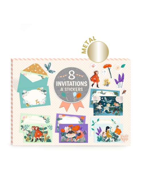 Djeco Meghívó készlet Kerti parti - Garden friends