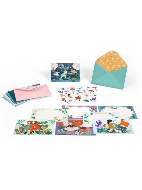 Djeco Meghívó készlet Kerti parti - Garden friends