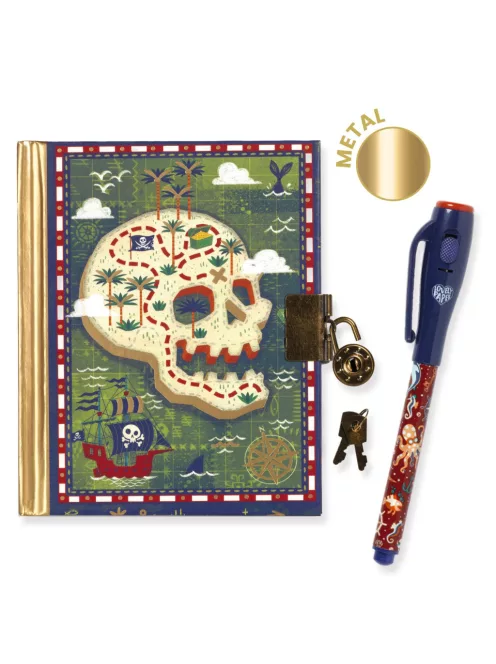 Djeco Titkos napló A/6 varázstollal - Steve little secret notebook magic marker
