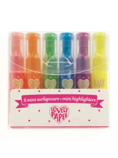   Djeco Szövegkiemelő gél toll mini készlet 6 neon színben - 6 neon gel fluo highlighters