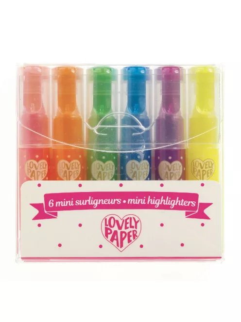 Djeco Szövegkiemelő gél toll mini készlet 6 neon színben - 6 neon gel fluo highlighters