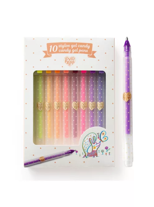 Djeco Lovely Paper Zseléstoll készlet 10 pasztell szín - 10 candy gel pens