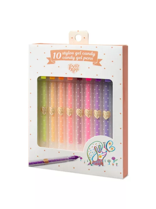 Djeco Lovely Paper Zseléstoll készlet 10 pasztell szín - 10 candy gel pens