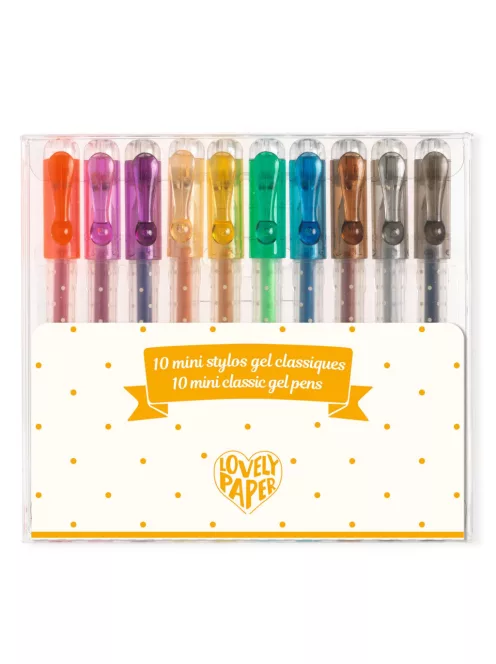 Djeco Lovely Paper Zselés mini toll készlet 10 klasszikus színben - 10 mini gel pens classic