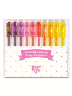   Djeco Lovely Paper Zselés mini toll készlet 10 cukorka színben - 10 mini candy gel pens