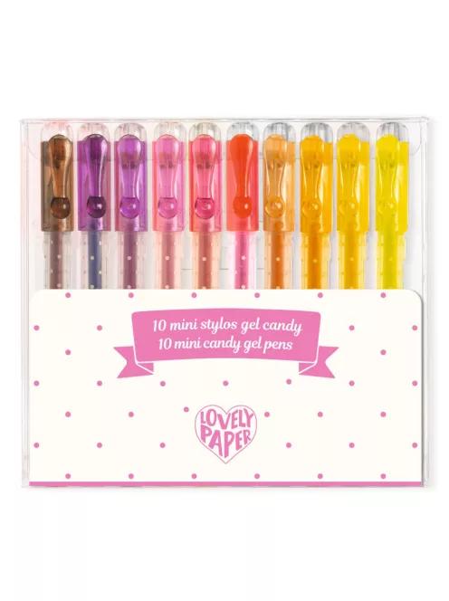 Djeco Lovely Paper Zselés mini toll készlet 10 cukorka színben - 10 mini candy gel pens